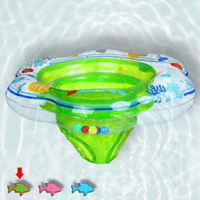 img 4 attached to Baby Swimming Ring Floats With Safety Seat Double Airbag Swim Rings For Babies Kids Swimming Float Baby Floats For Pool Swim Training Aid Kids PVC Pool Floats For Toddlers Of 6-12 Months