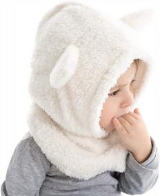 img 1 attached to Thick Earflap Hood Cap With Ears For Baby Girls And Boys: Warm Winter Hat And Scarf For Kids 6 Months To 7 Years Old