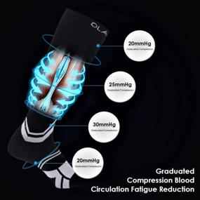 img 1 attached to Градуированные компрессионные носки Olacia для мужчин и женщин: идеально подходят для бега, медсестер, беременных, медицинских и родильных нужд, обеспечивая давление 20-30 мм рт.ст.