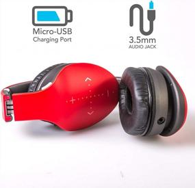 img 1 attached to Беспроводные Bluetooth-наушники с сенсорным управлением, мягкими наушниками с эффектом памяти и встроенным микрофоном — Zeikos IHip Side Swipe RED + ручка