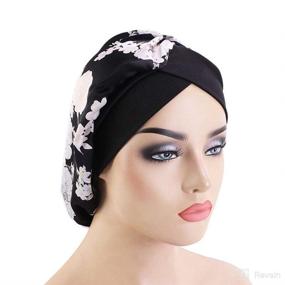 img 3 attached to 🌙 Silky Comfort: Women's Satin Lined Sleep Bonnet for Restful Nights