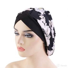 img 4 attached to 🌙 Silky Comfort: Women's Satin Lined Sleep Bonnet for Restful Nights