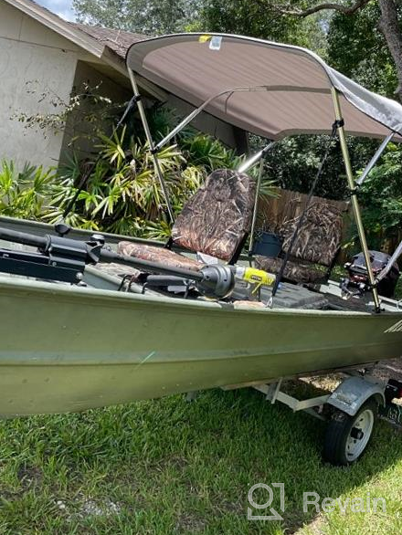 img 1 attached to 🚤 Seamander 3 Bow Bimini Top Boat Cover: Waterproof Sun Shade with Aluminum Frame & Rear Support Pole review by Devon Leach
