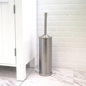 img 1 attached to BINO Toilet Brush & Holder Set with Removable Drip Cup - Brushed Nickel Finish