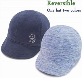 img 2 attached to Reversible Infant Baseball Cap With Shell Embroidery - Keepersheep Cotton Sun Hat For Babies