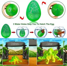 img 2 attached to AMENON 4 Pack 4.5 Inch Giant Dinosaur Eggs Dino Egg Toys Grow In Water Hatching Crack Eggs Science Kits Birthday Party Favors Gift For Toddler Kids Boys Girls 3-10 Years Water Pool Toys(Random Styles)