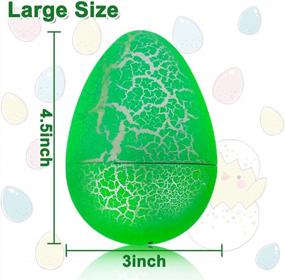 img 3 attached to AMENON 4 Pack 4.5 Inch Giant Dinosaur Eggs Dino Egg Toys Grow In Water Hatching Crack Eggs Science Kits Birthday Party Favors Gift For Toddler Kids Boys Girls 3-10 Years Water Pool Toys(Random Styles)