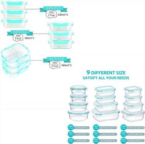 img 3 attached to 24-Piece 9-Pack 3, 2, 1 Compartment Glass Food Storage Containers