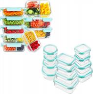 24-piece 9-pack 3, 2, 1 compartment glass food storage containers logo