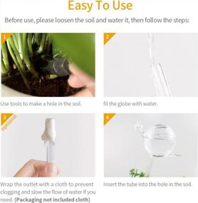 img 2 attached to 2 Pack Hand Blown Clear Glass Self Watering Globes, Automatic Plant Waterer Bulbs For Indoor & Outdoor - KiKiHeim Plant Watering Globes