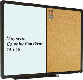 img 4 attached to 24X18 Magnetic Whiteboard & Bulletin Corkboard Combo Board - Wall Mounted With 10 Push Pins For Office, Home & School