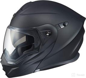 img 4 attached to ScorpionEXO Unisex-Adult Modular/Flip Up Adventure Touring Motorcycle Helmet (Matte Black, XXX-Large): Explore the EXO-AT950 Solid