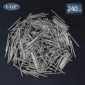 img 3 attached to 240 Pack Of 1-1/2 Inches Nickel Plated Hanging Nails For Wood, Picture Frames And More, Long Wire Nails For Walls And Mounting (1-1/2 In)