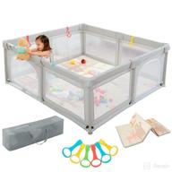 👶 spacious baby playpen: extra large 71x63inch playpen with playmat, gate, for safety indoor & outdoor activities - ideal for babies and toddlers логотип