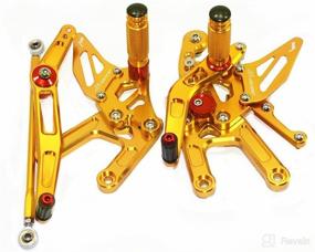 img 1 attached to 🏍️ CNC Adjustable Rearsets Footpegs for Y.a.m.a.h.a YZF R6 2006-2016: Enhance Control and Comfort