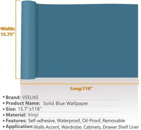 img 3 attached to VEELIKE 15.7''X118'' Solid Deep Blue Wallpaper Peel And Stick For Bedroom Removable Thick Matte Blue Contact Paper Self Adhesive Waterproof Textured Vinyl For Walls Cabinets Shelf Kitchen Countertop