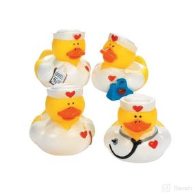 img 1 attached to 🦆 Set of 12 Fun Express Nurse Rubber Duckies - Ideal for Playtime or Gifting