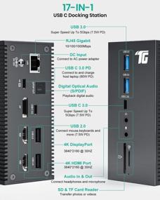 img 2 attached to Измените конфигурацию своего ноутбука с помощью док-станции Tiergrade 17-в-1 USB-C — тройной дисплей, два 4K HDMI, DP, 6 портов USB, Ethernet, аудио, SD/TF и PD 60 Вт