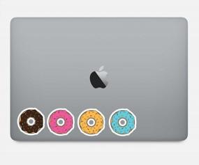 img 1 attached to 🍩 Donut Stickers Pack #1 - Laptop Stickers - Set of 4 Vinyl Decals - Laptop, Phone, Tablet Sticker Decal Pack