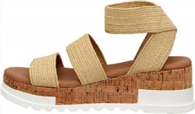 img 4 attached to Cushionaire'S Comfortable Naomi Cork Wedge Sandals For Women With Wide Widths