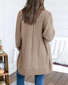 img 3 attached to Women'S Chunky Cable Knit Cardigan - Nulibenna Long Sleeve Open Front Sweater