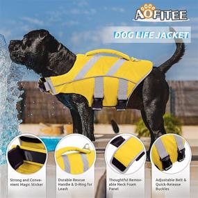 img 2 attached to 🐶 AOFITEE Dog Life Jacket: Ripstop Vest for Dog Safety, Boating, and Swimming