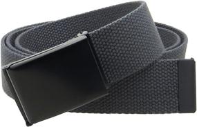 img 2 attached to Canvas Flip Top Black Buckle Solid Men's Accessories ... Belts