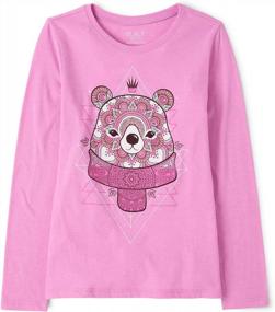 img 2 attached to Adorable Long Sleeve Graphic T-Shirt For Girls By The Children'S Place