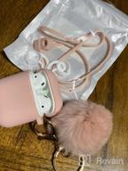 img 1 attached to OULUOQI Cute Silicone AirPods Case With Pom Pom Keychain - Compatible With Apple AirPods 1 & 2 (Visible Front LED) review by Derrick Villarreal