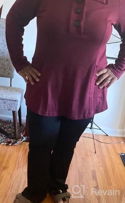 img 1 attached to Women'S Long Sleeve Button Collar Tunic Sweaters With Pockets By Timeson review by Kelly Nelson