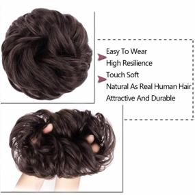 img 1 attached to Women'S Synthetic Hair Scrunchie Extension For Updos - Curly Wavy Messy Bun Chignon In Dark Brown By MORICA