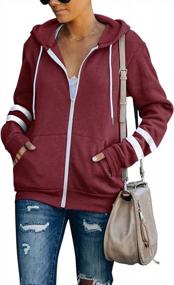 img 3 attached to PINKMSTYLE Women'S Color Block Fleece Zip-Up Hoodie With Pocket For Activewear And Workout