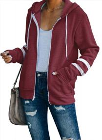 img 2 attached to PINKMSTYLE Women'S Color Block Fleece Zip-Up Hoodie With Pocket For Activewear And Workout