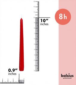 img 3 attached to BOLSIUS 20 Count Unscented 10 Inch Red Household Taper Candles - 8 Hours Burn Time - Premium European Quality - Smokeless Dripless Taper Candlestick - Great For Special Occasion, Church, And Everyday