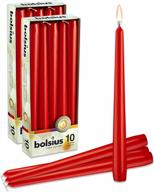 bolsius 20 count unscented 10 inch red household taper candles - 8 hours burn time - premium european quality - smokeless dripless taper candlestick - great for special occasion, church, and everyday logo