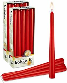 img 4 attached to BOLSIUS 20 Count Unscented 10 Inch Red Household Taper Candles - 8 Hours Burn Time - Premium European Quality - Smokeless Dripless Taper Candlestick - Great For Special Occasion, Church, And Everyday