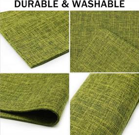 img 2 attached to 6Pcs U'Artlines Placemats Set - Heat Resistant Non-Slip Linen Dining Table Place Mats For Kitchen Table (Green)