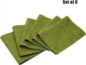 img 1 attached to 6Pcs U'Artlines Placemats Set - Heat Resistant Non-Slip Linen Dining Table Place Mats For Kitchen Table (Green)