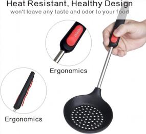 img 3 attached to Heat Resistant Silicone Slotted Spoon With Stainless Steel Handle - Perfect For Kitchen Cooking!