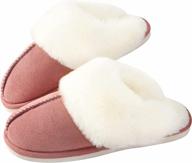 cozywarm women's fuzzy slippers - soft and fluffy slip-on house shoes with memory foam and anti-slip sole for indoor and outdoor use, breathable plush faux fur and suede material for winter comfort логотип