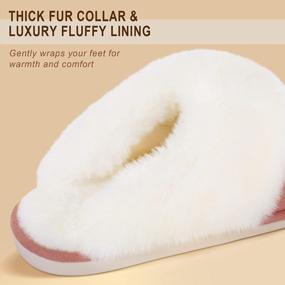 img 2 attached to CozyWarm Women'S Fuzzy Slippers - Soft And Fluffy Slip-On House Shoes With Memory Foam And Anti-Slip Sole For Indoor And Outdoor Use, Breathable Plush Faux Fur And Suede Material For Winter Comfort