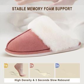 img 1 attached to CozyWarm Women'S Fuzzy Slippers - Soft And Fluffy Slip-On House Shoes With Memory Foam And Anti-Slip Sole For Indoor And Outdoor Use, Breathable Plush Faux Fur And Suede Material For Winter Comfort