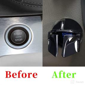 img 1 attached to AOSKonology Mando Style Universal Car Engine Start Stop Button Cover Anti-Scratch Push Start Button Protective Cover 3D Cool Car Interior Accessories(Chrome Black)