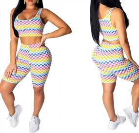 img 1 attached to Women'S Sexy Bodycon 2 Piece Outfits Crop Top Shorts Pants Jumpsuit Romper Set
