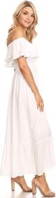 img 2 attached to Anna Kaci Womens Peasant Ruffle Stretchy Women's Clothing ~ Dresses