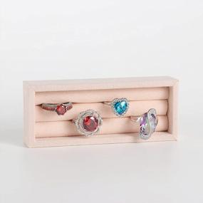 img 2 attached to 2-Slot Velvet Ring & Earring Organizer Set - Display Storage Inserts For Jewelry Box, Drawer, Dresser