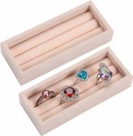 2-slot velvet ring & earring organizer set - display storage inserts for jewelry box, drawer, dresser logo