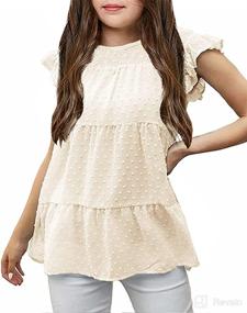 img 2 attached to Chiffon Blouses Casual Toddlers Babydoll Apparel & Accessories Baby Girls - Clothing