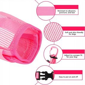 img 1 attached to Breathable Nylon Mesh Dog Muzzle With Adjustable Straps - Quick Fit Pet Mouth Cover To Stop Biting, Screaming & Accidental Eating (XXL, Pink) By YAODHAOD