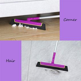 img 2 attached to 🧹 CLEANHOME Lightweight Mini Floor Squeegee for Bathroom - 51" Professional Tool for Tile, Wood Floor, Glass Window, Shower, Pool Deck - Pet Hair Removal & Water Wiper Squeegee Broom in Purple